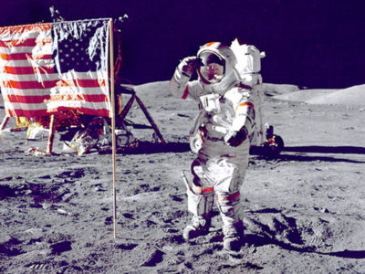 imagenes del hombre en la luna bandera