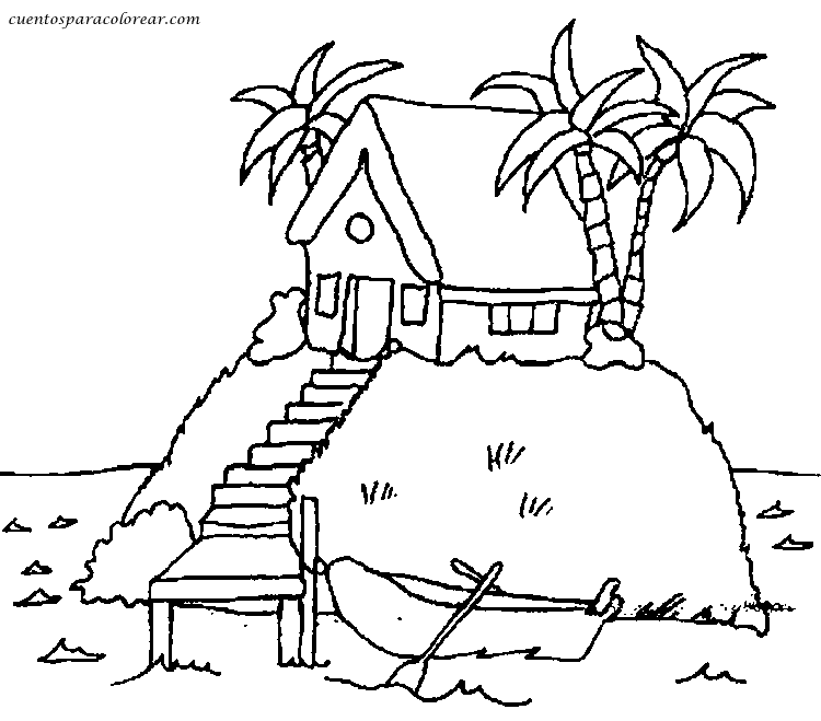 paisaje para colorear casa canoa palmas
